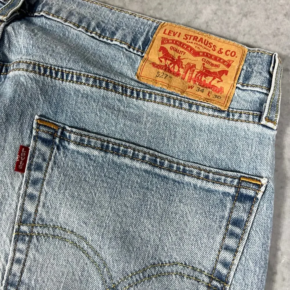 Levi's 527 Bootcut Jeans Men's Light Wash Denim Size 34x30